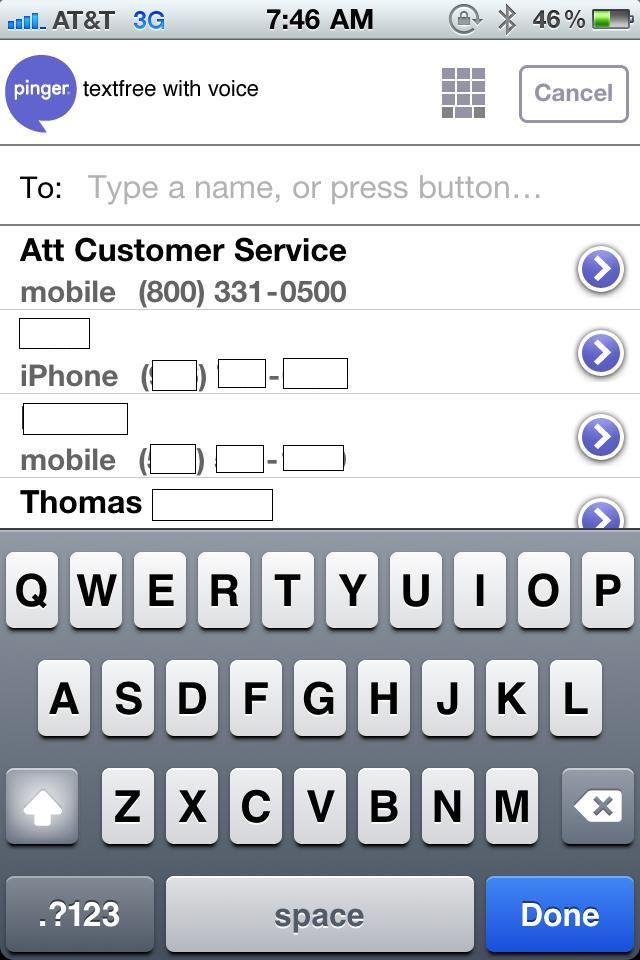 google voice free texting main menu